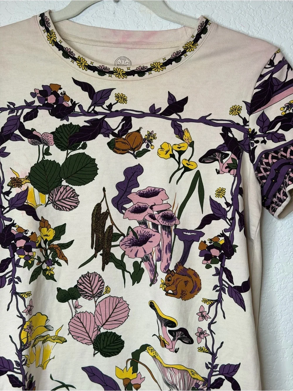 Tory Burch Most Wanted Mushroom Party Floral T-shirt Dress Women’s Small READ